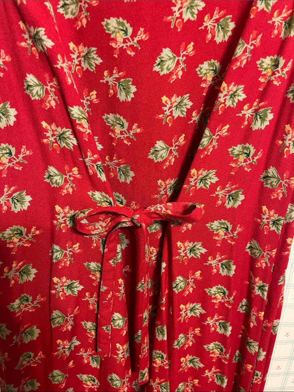 April Cornell Red Floral Maxi Dress - Picture 4 of 5